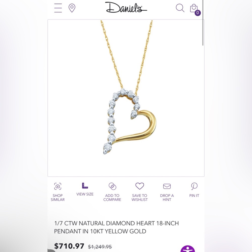 Daniel’s Gold and Silver Heart Pendant Necklace with Sparkling Crystals